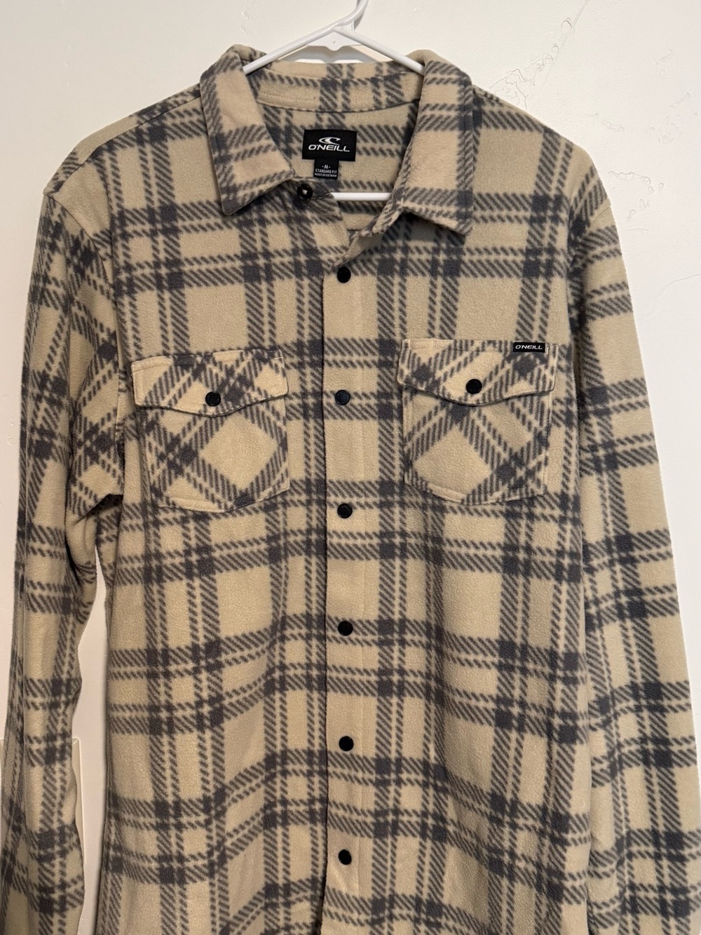 O'Neill Beige and Gray Plaid Shacket